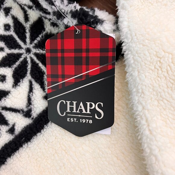 NEW Chaps Men's Fair Isle Quarter Zip Faux Sherpa Pullover Sz 2XL - Picture 4 of 14